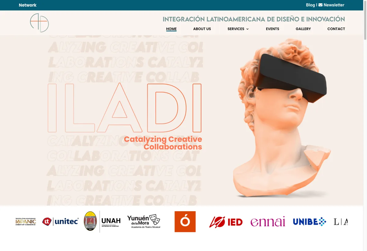 Homepage of ILADI — Latin American design and innovation network